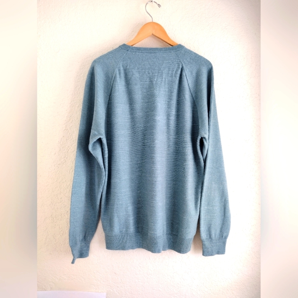 J.Crew Men's Soft Teal Crewneck Sweater - Picture 5 of 5